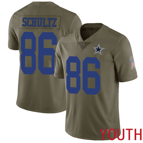 Youth Dallas Cowboys Limited Olive Dalton Schultz 86 2017 Salute to Service NFL Jersey